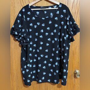 Lane Bryant womens ruffle sleeve‎ lightweight blouse sz 24